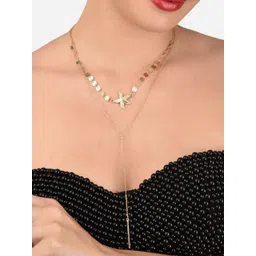 AMI Gold-Toned & Gold-Plated 2Layered Contemporary Lariat Chain-picture-28