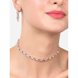 AMI Rose Gold-Plated CZ Studded Jewellery Set-picture-13