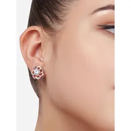 AMI Rose Gold-Toned Contemporary Studs Earrings-picture-20