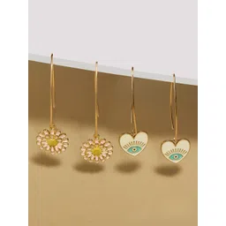 AMI Set Of 2 Gold-Plated Contemporary Drop Earrings-picture-23