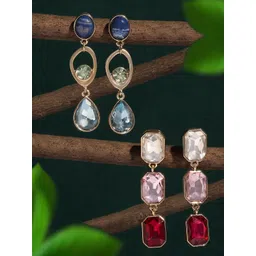 AMI Set of 2 Gold-Plated Contemporary Drop Earrings-picture-24