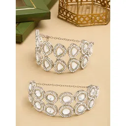 AMI Set of 2 Silver Plated American Diamond Wraparound Bracelet-picture-20