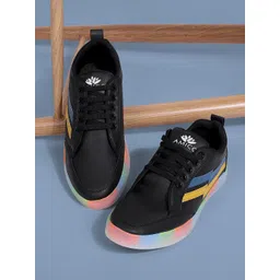 AMICO Men Striped Lightweight Comfort Insole Contrast Sole Sneakers-picture-12