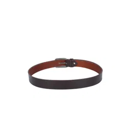 amicraft Men Brown Solid Genuine Leather Belt image 3