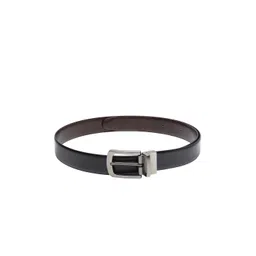 amicraft Men's Black & Coffee Brown Reversible Solid Belt-picture-30