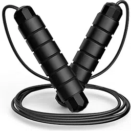 AMIFIT Jump Rope, Tangle-Free Rapid Speed Jumping Rope Cable with Ball Bearings for Women, Men, and Kids, Adjustable Steel Jump Rope Workout with Foam Handles for Fitness, Home Exercise & Slim Body (Black)-picture-29