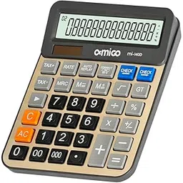 Amigo MI-140D Desktop Calculator, Large 14-Digit Display, Dual Power, Tax and Business Functions-picture-10