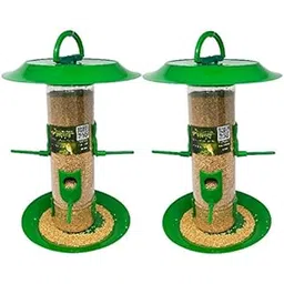 Amijivdaya Large Bird Food Feeder with Hut Both Side, Green and Transparent - Pack of 2-picture-24