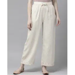 amira's indian ethnic wear Heathered  Palazzos with Crochet Hem-picture-26