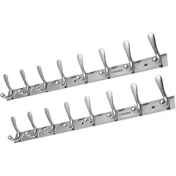 AMiRiTE AMR04 Wall Mounted Stainless Steel Wall Hooks for Hanging Cloth/Towel Hangers/Key Ring Holder/Door Hangers/Hook Rail/Bthroom Hanger [ Combo Pack of 2 ] (Silver, 8 PIN Hook)-picture-38