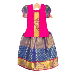 AMIRTHA FASHION Girls Pink & Blue Ready to Wear Lehenga & Choli-picture-52