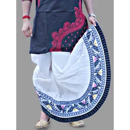 AMIT ONLINE Jamdani Border Ready To wear Solid Men Mour PucchoDhoti-picture-24