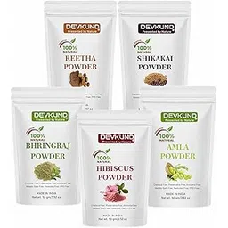 Amla, Reetha, Bhringraj, Shikakai & Hibiscus Powder combo for hair (250 grams ) ((50 grams each))-picture-39