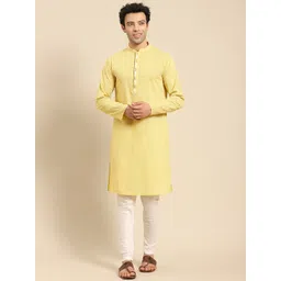 Amodh by Kisah Men Yellow Kurta-picture-39