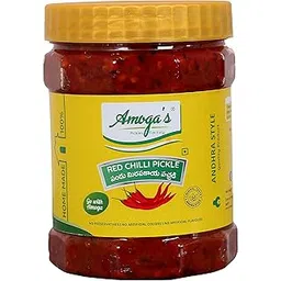 Amoga's Pickles Factory Red Chilli Pickle ,Andhra Authentic 100% Natural Handmade Pickles ,500gm-picture-17