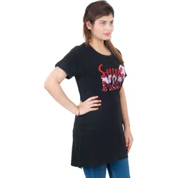 Amoldo Women Round Neck Printed Regular Fit Longline T-shirt-picture-36