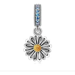 amoony charm 925 Sterling Silver Sunflower Charm Flower Charm Love Charm Anniversary Charm for Pandora Charm Bracelet-picture-37