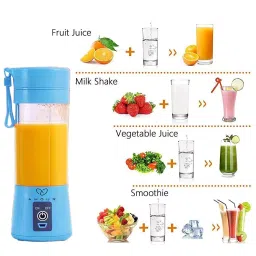 Amour Portable -Six Blades In 3D, Fruit Mixing Machine With 1500 mAh Usb Rechargeable Batteries Blue image 4