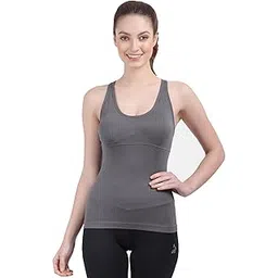amour secret Amour Secrt Women's Nylon Spandex Ultra Premium Seamless Padded Self Design Camisole With Cross Back With Removable Pads RLS8135-picture-10