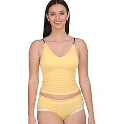 amour secret Amour secrt Women's Seamless Lightly Padded Extra Smooth Nylon Spandex Jacquard Fabric Full Coverage Camisole and Seamless with Designer lace mid Rise Hipster Panty Set RLCSM8-picture-21
