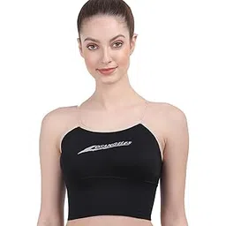 amour secret Amour secrt Women's Seamless Lightly Padded Extra Soft Nylon Spandex Fabric with Broad Waist Band with Adjustable Transparent Strap Crop top Bra RLS8829-picture-22
