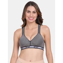 Amour Secret Black & White Lightly Padded Sports Bra-picture-11