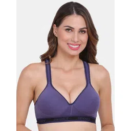 Amour Secret Navy Blue & Black Lightly Padded Sports Bra-picture-21