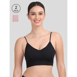 Amour Secret Pack of 2 Black & Mauve Dry Fit Sports Bra-picture-28
