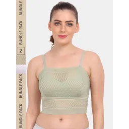 Amour Secret Pack of 2 Floral Lightly Padded Bralette Lace Bra PD837_Grn_Gry-picture-14