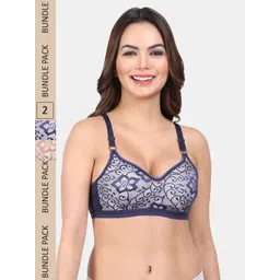 Amour Secret Pack Of 2 Floral Printed Non Padded Full Coverage T-Shirt Bra-picture-16