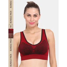 Amour Secret Pack of 2 Graphic Printed Lightly Padded Workout Bra-picture-34
