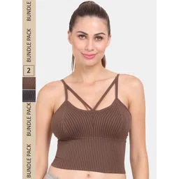 Amour Secret Pack Of 2 Lightly Padded & Non-Wired Seamless Anti Odour Bralette Bra-picture-24