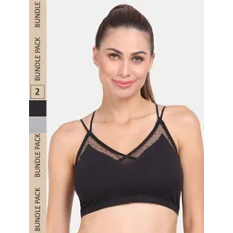 Amour Secret Pack of 2 Lightly Padded Anti-Odour Sports Bra S6351_Blk_Gry-picture-29