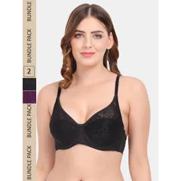 Amour Secret Pack of 2 Non-Padded Underwired Push Up Bra-picture-36