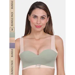 Amour Secret Pack of 3 Colourblocked Push Up Bra - Underwired Lightly Padded-picture-16