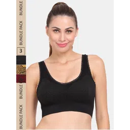 Amour Secret Pack of 3 Graphic Printed Lightly Padded Sports Bra-picture-23