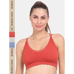 Amour Secret Pack of 3 Lightly Padded Anti Odour Sports Bra-picture-21