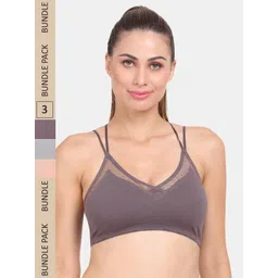 Amour Secret Pack of 3 Lightly Padded Anti Odour Sports Bra-picture-28