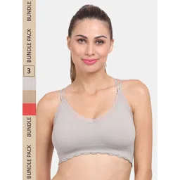 Amour Secret Pack of 3 Lightly Padded Anti Odour Sports Bra-picture-30