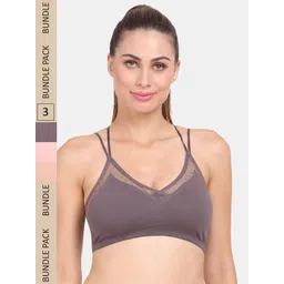 Amour Secret Pack of 3 Lightly Padded Anti Odour Sports Bra-picture-14