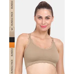 Amour Secret Pack of 3 Lightly Padded Anti-Odour Sports Bra-picture-23