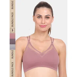 Amour Secret Pack of 3 Lightly Padded Anti Odour Sports Bra-picture-24
