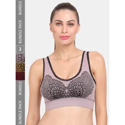 Amour Secret Pack Of 3 Lightly Padded Anti Odour Sports Bra-picture-38