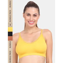 Amour Secret Pack of 3 Lightly Padded Anti Odour Sports Bra-picture-27