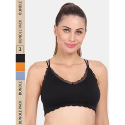 Amour Secret Pack of 3 Lightly Padded Anti-Odour Sports Bra S3061_Blk_Blu_Org-picture-37