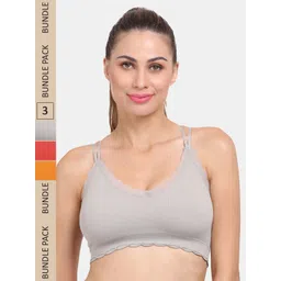 Amour Secret Pack of 3 Lightly Padded Anti-Odour Sports Bra S3061_Gry_Org_Rst-picture-35