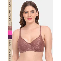 Amour Secret Pack of 3 Non-Padded Underwired Bra-picture-37