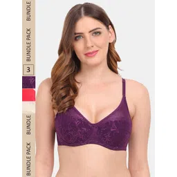 Amour Secret Pack of 3 Non-Padded Underwired Push-Up Bra-picture-16