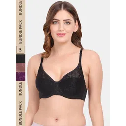 Amour Secret Pack Of 3 Underwired & Non-Padded Push-Up Bra-picture-33