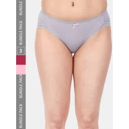 Amour Secret Women Pack Of 3 Mid Rise Anti-Bacterial Bikini Briefs-picture-22